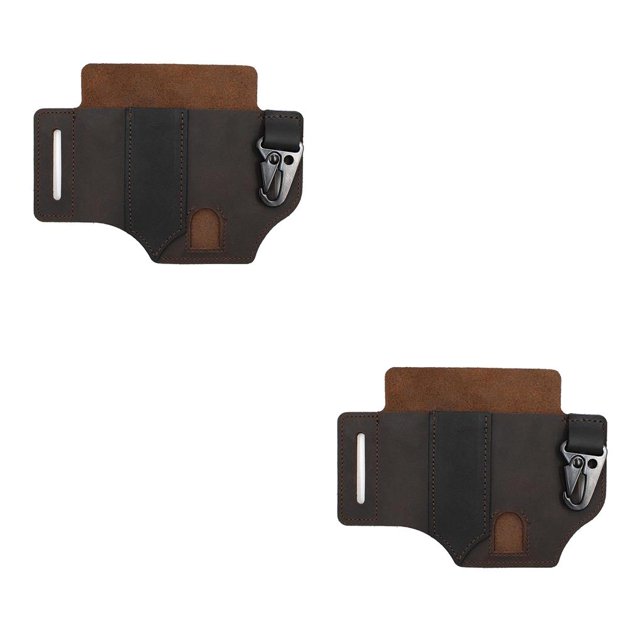 Sonducket Funda organizadora de bolsillo multiherramienta funda de cuero funda para llavero 2piezas Marrón