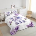 thumbnail image 3 of Homewish Children Boys Girls Kawaii Elephant Full Size Comforter Sets 3-Piece,Chic Purple Flowers Bedding Comforter Set,Cartoon Floral Animal Lightweight Bedding Sets,Ultra Soft Home Decor, 3 of 8
