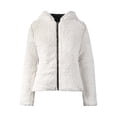 thumbnail image 3 of Hat and Beyond Women's Reversible Comfortable Lounge Fleece Sherpa And Puffer Jacket With Hood, 3 of 5