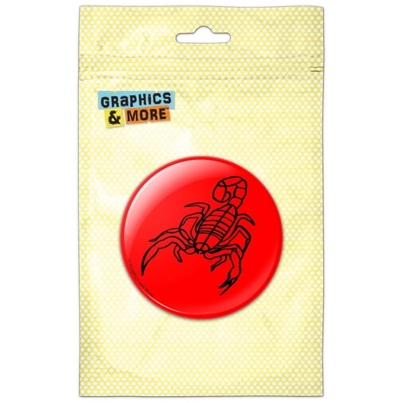 Scorpion Red Pinback Button Pin Badge