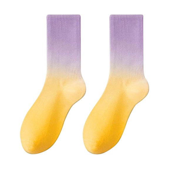 Fashionable Tie Dye Gradient Comfortable Casual Socks That Can Be Worn Outside Mid Calf Cotton Socks