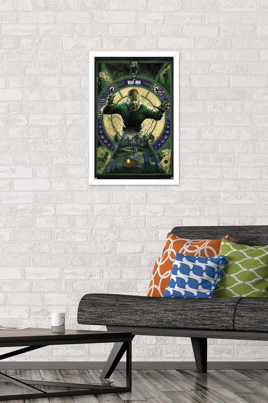 The Wolf Man - Illustration Wall Poster, 14.725" x 22.375" Framed
