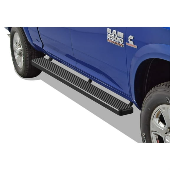 2009-2018 Dodge Ram 1500 Crew Cab (Incl. 2019-2022 Ram 1500 Classic) 2010-2022 Dodge Ram 2500/3500/4500/5500 Crew Cab Stainless Steel (w/ Al Step Pad) Black Finish 6-Inch Door to Door Side Step