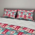 thumbnail image 2 of Paris Comforter & Sham Bedding Set, Coffee and Love Eiffel Tower in Squared Background Heart I Love You Words Romantic, 3 pcs Duvet Set Microfiber Filling Quilt, 5 Sizes, Multicolor, by Ambesonne, 2 of 4