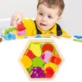 thumbnail image 4 of lionlar Wooden Puzzle Games Educational Toy Stacking Blocks Cartoon Shape Pattern Fruit, 4 of 9