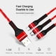 thumbnail image 5 of Cable de carga USB 3 en 1 Línea de cargador múltiple Tipo C Reemplazo de conector micro USB para iPh Abanopi Rojo, 5 of 7
