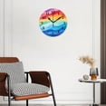 thumbnail image 3 of Non-Ticking Silent Wall Clocks Battery Operated Personalized Decor Clock for Bathroom,Office-Colorful Wavy Pattern With Rainbow Of Colors（14inch）, 3 of 4