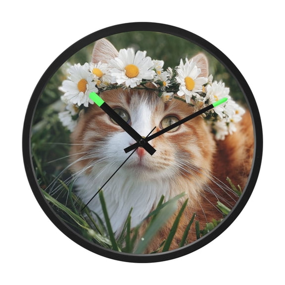 Indoor 12' Voice-Activated Luminous Decoration Wall Clock With LED Night Light Flower Crown