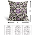 thumbnail image 5 of Black Purple Boho Pillow Covers 16x16 Inch Bohemian Ethnic Carpet Style Vintage Flower Print Decorative Throw Pillows Outdoor Linen Square Cushion Case Farmhouse Decor for Sofa Bed Set of 2, 5 of 6