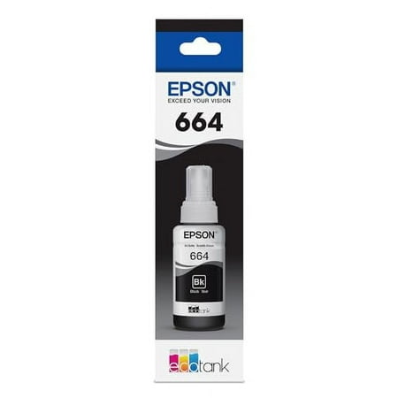 EPSON 664 EcoTank Ink Ultra-high Capacity Bottle Black (T664120-S) Works with EcoTank ET-2500, ET-2550, ET-4500, ET-4550, ET-2600, ET-2650, ET-3600, ET-16500