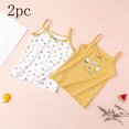 thumbnail image 2 of TEAJOPSUU 2PC Girls Tank Top Cozy Cotton Camisole Sleeveless Spaghetti Straps Printed Tops Casual Cami Undershirts E-Yellow, 2 of 5