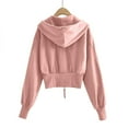 thumbnail image 3 of Womens Cotton Cropped Hoodies Long Sleeve Zip Up Hooded Sweatshirts 2025 Trendy Crop Sweatshirt Juniors Girls Y2K Clothes Fall Lightweight Jacket Coats Outdoor Workout Zipper Hoodie Shirt Tops, 3 of 6