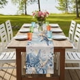 thumbnail image 4 of Table Runners 72 Inches Long Dress Scarves, Blue Eucalyptus Coastal Farmhouse Kitchen/Dining Table Runner, Coffee Tablerunners, Beach Starfish Shell Nautical Vintage 14x72 Inch, 4 of 9