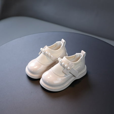 

Hipattires Toddler Shoes for Girls Non Slip Comfort Fashion Dress Shoes Solid Beige Shoes