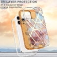 thumbnail image 5 of ELEHOLD for iPhone 15 Pro Max Case, Slim Hybrid Hard PC Soft TPU Bumper Protective Cover Cute Fashion Marble Pattern 3 in 1 Shockproof  Anti-scratch for Women Girls iPhone 15 Pro Max Phone Case,F, 5 of 6