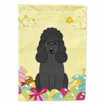 Caroline's Treasures BB6071GF Easter Eggs Poodle Black Flag Garden Size , Small, multicolor