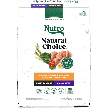 Nutro Natural Choice Adult Small Bites Dog Food Recipe Chicken & Brown Rice, 13 Lb Bag