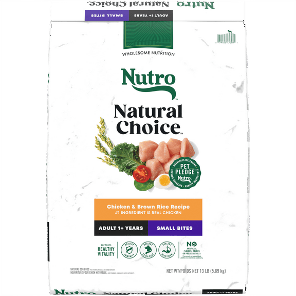 Nutro Natural Choice Small Bites Adult Dry Dog Food, Chicken And Brown Rice, 13 Lbs.