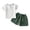 Dark Green, variant on Toddler Boys Summer 2-Piece Outfit Children's Cute Button Short Sleeve T Shirt and Shorts Thin Sets Size 18-24 Months ,Brown