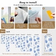 thumbnail image 6 of Blue Watercolor Floral Window Privacy Film, Spring Flower Abstract Art Static Cling UV Sun Blocking Heat Control Window Tint Day and Night, Non-Adhesive One Way Windows Privacy Cover 23.6''x59'', 6 of 7