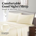thumbnail image 2 of Striped Bed Sheet Set 1800 Luxury Soft Microfiber Deep Pocket 3-Piece Bedding Set - Wrinkle, Stain, Fade Resistant - Light Beige Twin, 2 of 4