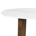 thumbnail image 4 of Fina Dining Table- 48 Inch Round Genuine Marble Top- Mango Wood 3 Sled Base, 4 of 10