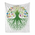 thumbnail image 1 of Tree of Life Soft Flannel Fleece Throw Blanket, Colorful Round Abstract Tree Life and Soul Eco Nature Design Image, Cozy Plush for Indoor and Outdoor Use, 60" x 80", Multicolor, by Ambesonne, 1 of 5