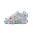 thumbnail image 4 of Tenis Luces Para Niña Plateado Con Moño Super Lindos plateado 18.5, 4 of 8