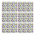 thumbnail image 2 of MKHERT Abstract Seamless Geometric Pattern in Retro 80s Style Placemats Table Mats for Dining Room Kitchen Table Decoration 12x18 inch,Set of 6, 2 of 4