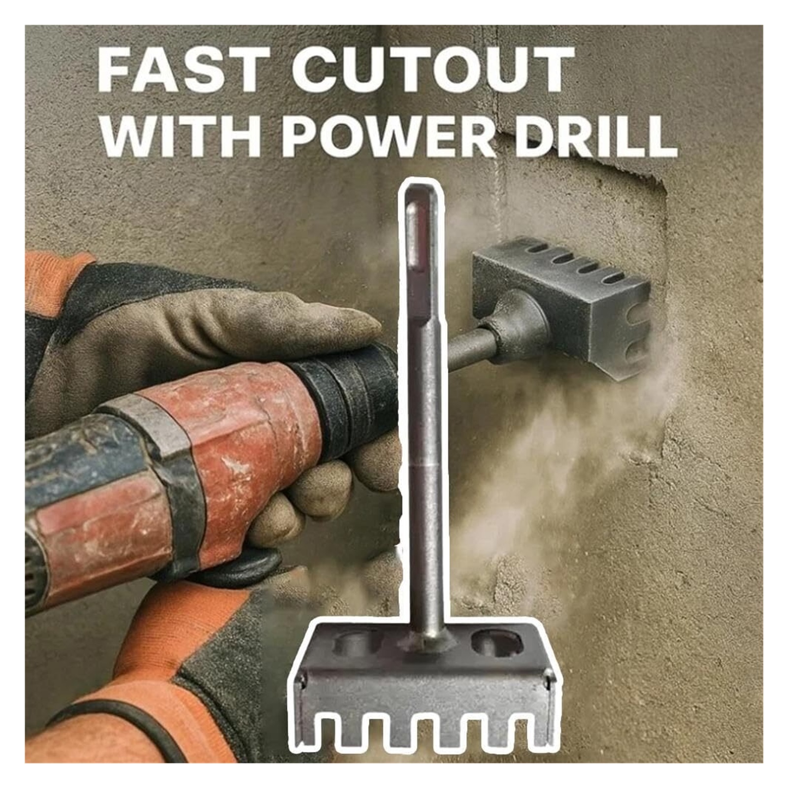 Creative Square Hole Cutter for Electrical Box,High-Strength Steel Square Slot Cutter,Box Cutout Saw