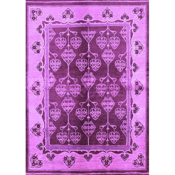 Ahgly Company Indoor Rectangle Oriental Purple Industrial Area Rugs, 8' x 10'