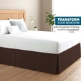 thumbnail image 2 of 550-TC Egyptian Cotton Dust Ruffle/Bed Skirt King Size 1-Pieces Split Corner Tailored Bed Skirt 18" Inch Drop Length Chocolate Stripe, 2 of 5
