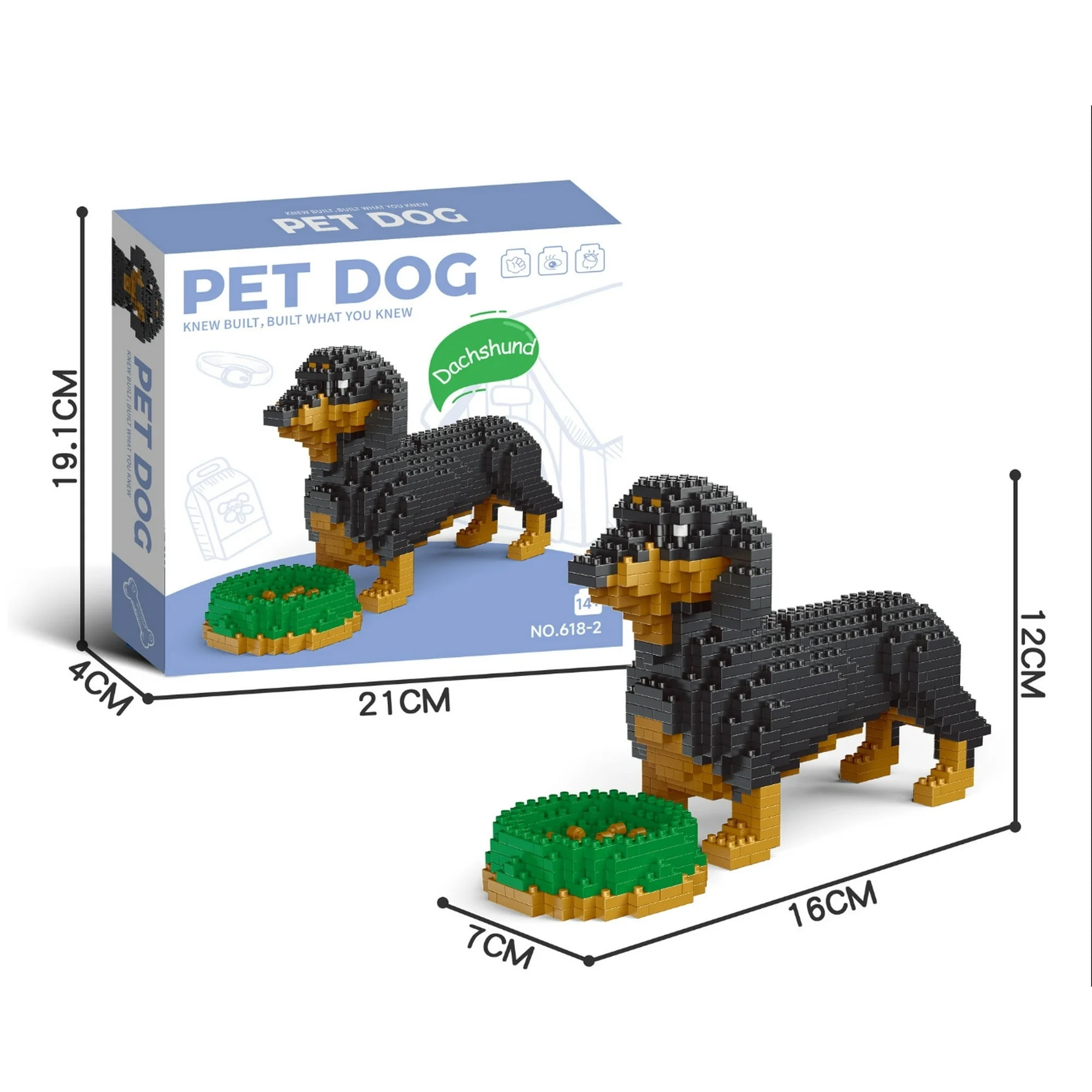 Micro Mini Blocks Dog Building Animal Set DIY 3D Building Toy Bricks for Kids ab 6Y+ or Adult Dachshunds Dog 898PCS Micro Building Blocks Set