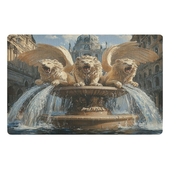 BZSMCE Floor Mats 32x20in Winged Lions Creativity Doormats