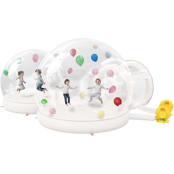Jocisland 11.5ft & 8.2ft Bubble House with Balloons, PVC Bounce Bubble House with Two 750W Air Blowers for Party, Commercial Use, Wedding