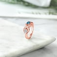 thumbnail image 4 of Gem Stone King 18K Rose Gold Plated Silver Lab Grown Diamond and London Blue Topaz and White Created Sapphire Infinity Promise Ring for Women | 1.09 Cttw | Oval 6X4MM | Gemstone Birthstone | Size 6, 4 of 5
