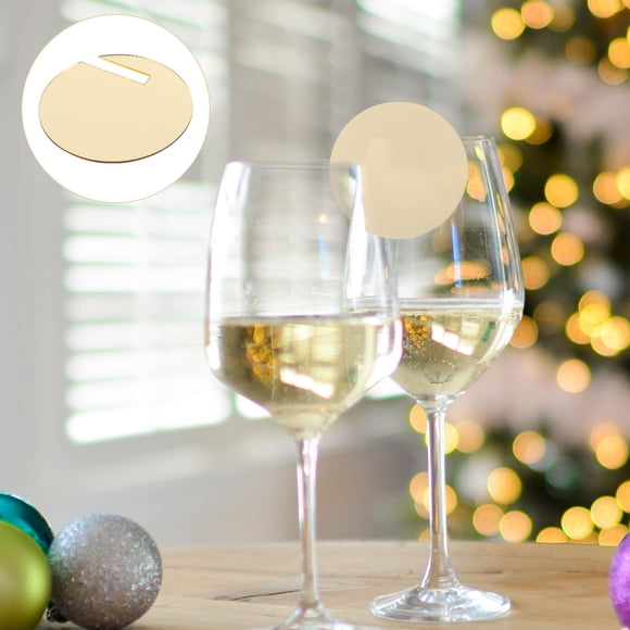 Nestingho 30Ud Etiquetas Para Bebidas De Acrílico Doradas Reutilizables Con Redondo Para Fiestas Y