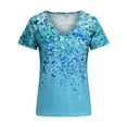 thumbnail image 3 of DYMADE Womens Summer Short Sleeve Blouse Floral Print Casual Tunic T-Shirt Tops, 3 of 4