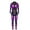 Purple, variant on HNMKIU Women's Halloween Jumpsuit Sexy Tech Print Long Sleeve Romper Outfit Party Comfortable Stylish Fashion Blue,L