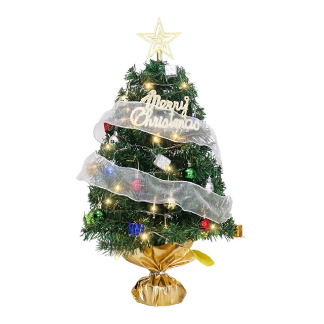 Árbol de Navidad de mesa con accesorios, decoración para fiestas navideñas, árbol de Navidad artificial para escritorio, ventana, pasarela, decoración para fiestas en interiores y hogares.