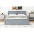 thumbnail image 6 of King/ Queen Size Wooden Platform Bed Frame with Four Storage Drawers and Support Legs, 6 of 13
