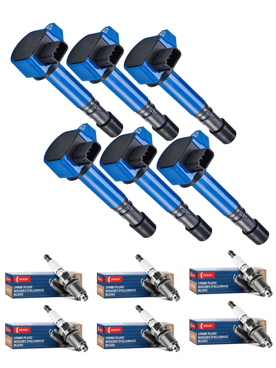 Set of 6 ISA High Performance Ignition Coils & 6 Denso Spark Plugs for