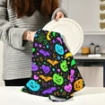 thumbnail image 4 of Multi-Purpose Kitchen Towels 28x18 Inch Dishcloths with Hanging Loop Decorative and Practical Towels for Kitchen, Dining Colorful Halloween Elements, 4 of 5