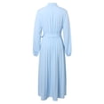 thumbnail image 4 of Women's Autumn And Winter Elegant Stand Collar Long Sleeve Waist Pleated Long Dress Dress Women Dresses Semi Formal Ladies Suit Two Piece Long Skirt Outfits for Women Bathing Suit Skirts Long Woman, 4 of 8