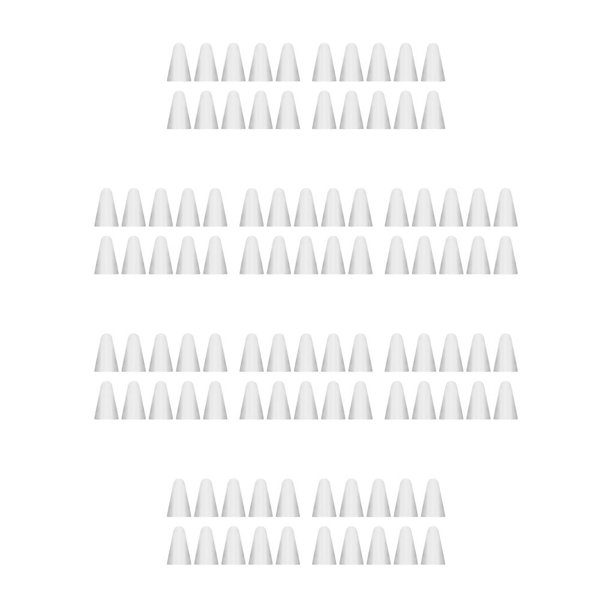 Cateissary 10 piezas Nib Caps profesional resistente al desgaste silicona pantalla táctil pluma punta funda gran resistencia Nib manga blanco Blanco 10Conjunto