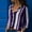Purple, variant on Babysbule Womens Summer Tops Women Casual Cuffed Long Sleeve V-Neck Button Up Striped Shirt Blouse Tops
