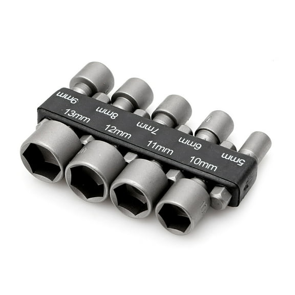 9pcs 5-13mm Power Nut Driver Drill Bit 1/4" Hex Shank Metric Socket Wrench Screw