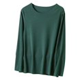 thumbnail image 1 of Sonducket Ropa interior térmica femenina Tops manga larga sin costuras cómodo otoño Oficina dormir ropa interior camisa cálida para mujer Prendas para la parte del cuerpo Verde oscuro 3XL Sonducket AP013722-05, 1 of 6