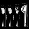 thumbnail image 2 of 4 Pieces Stainless Steel Metal Serving Utensils Set with Spoons, Slotted Spoons, Serving Forks, Fork Tongs for Party Buffet Dinner Banquet Cooking Kitchen Basics Mirror Finish Flatware, 2 of 7