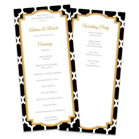 Personalized Black Gold Moroccan Wedding Program Walmart Com